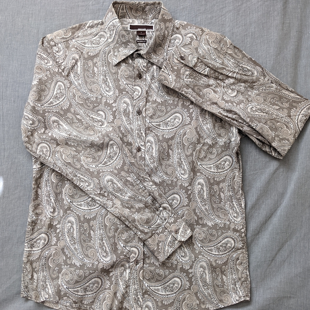 Michael Kors paisley long-sleeve button-up